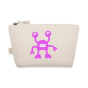 Cheerful Purple Robot - Organic Pouch - nature - Front