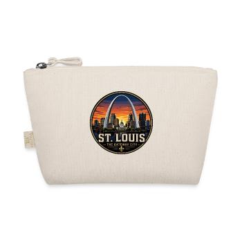 St Louis Gateway City Retro Arch Emblem - Organic Pouch - nature - Front