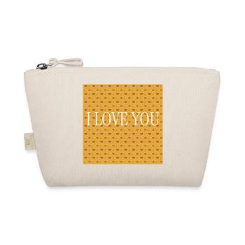I Love You Orange Heart Pattern - Organic Pouch - nature - Front