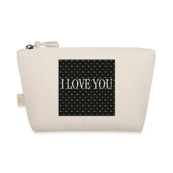 I Love You – Motif Cœurs Répétés - Trousse biologique - nature - Devant