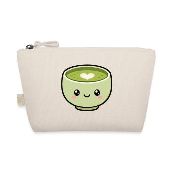 Kawaii Matcha Tea Cup With Heart - Organic Pouch - nature - Front