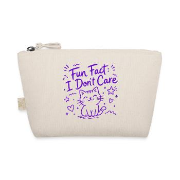 Fun Fact: I Don't Care - Funny Cat - Organic Pouch - nature - Front