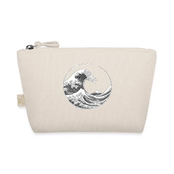 Japanese Wave & Fuji – Ukiyo-e Circle Design Wei - Organic Pouch - nature - Front