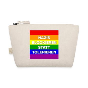 NAZIS BLOCKIEREN STATT TOLERIEREN, NO NZS, NO AFD - Bio-Täschchen - Natur - Vorne