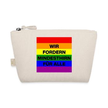 WIR FORDERN MINDESTHIRN FÜR ALLE, NO NZS, NO AFD - Bio-Täschchen - Natur - Vorne