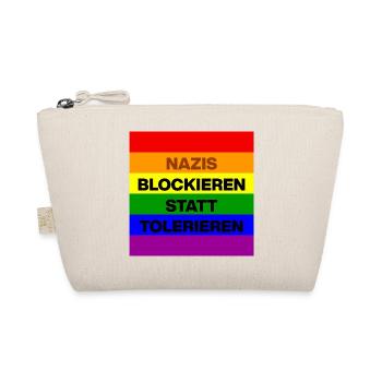 NAZIS BLOCKIEREN STATT TOLERIEREN, NO NZS, NO AFD - Bio-Täschchen - Natur - Vorne