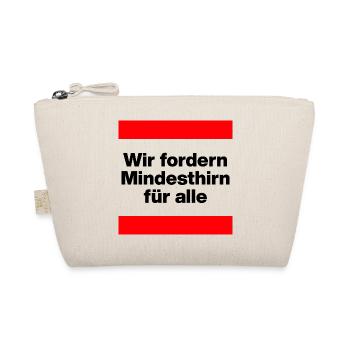 WIR FORDERN MINDESTHIRN FÜR ALLE, NO NZS, NO AFD - Bio-Täschchen - Natur - Vorne