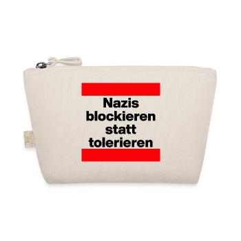 NAZIS BLOCKIEREN STATT TOLERIEREN, NO NZS, NO AFD - Bio-Täschchen - Natur - Vorne