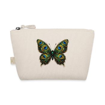 Butterfly with peacock feathers 2 - Organic Pouch - nature - Front