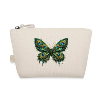 Butterfly with peacock feathers 3 - Organic Pouch - nature - Front