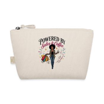 Powered By Sales and Coffee Black Woman - Organic Pouch - nature - Front