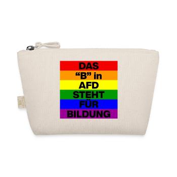 DAS B IN AFD STEHT FÜR BILDUNG, NIE WIEDER, NO AFD - Bio-Täschchen - Natur - Vorne