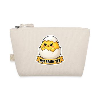 Cute Angry Chick In Egg Shell Cartoon - Organic Pouch - nature - Front