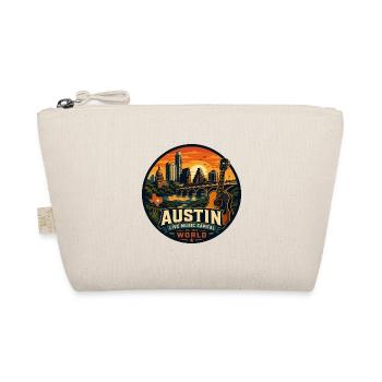 Austin Live Music Capital Retro Guitar Emblem - Organic Pouch - nature - Front