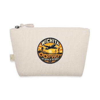 Wichita Air Capital Retro Aviation Badge - Organic Pouch - nature - Front
