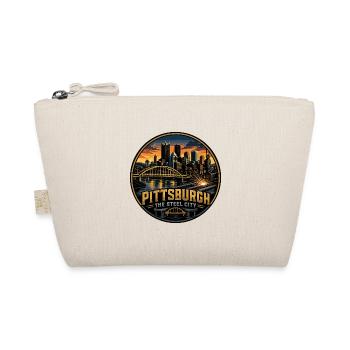 Pittsburgh Steel City Retro Bridge Welding Badge - Organic Pouch - nature - Front