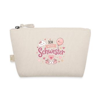 Ich werde Schwester Rosa Design - Bio-Täschchen - Natur - Vorne