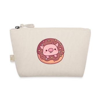 Cute Pig In Chocolate Donut With Sprinkles - Organic Pouch - nature - Front