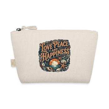Love Peace Happiness Retro Vintage - Bio-Täschchen - Natur - Vorne