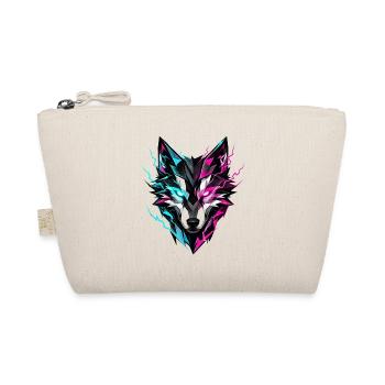 Wolfskopf neonfarben - Bio-Täschchen - Natur - Vorne