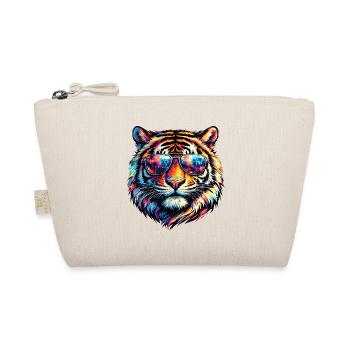 Psychedelic Tiger with Sunglasses - Organic Pouch - nature - Front
