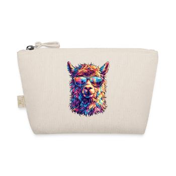 Llama in neon sunglasses - Organic Pouch - nature - Front