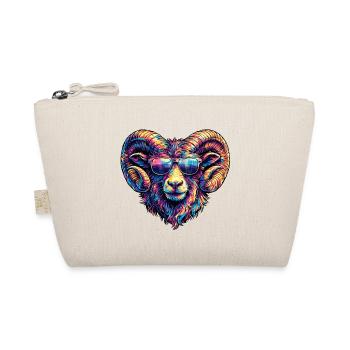 Colorful ram's head with sunglasses - Organic Pouch - nature - Front