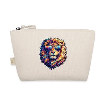 Neon lion with sunglasses - Organic Pouch - nature - Front