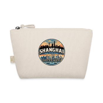 Retro Shanghai Pudong Travel Badge - Organic Pouch - nature - Front