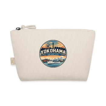 Retro Yokohama Harbor Travel Badge - Organic Pouch - nature - Front