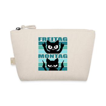 Katze Montag Freitag - Bio-Täschchen - Natur - Vorne