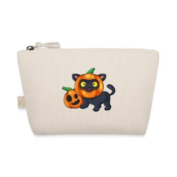 Cute Halloween Cat Pumpkin - Organic Pouch - nature - Front