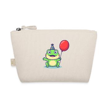Party Frog with Balloon - Organic Pouch - nature - Front