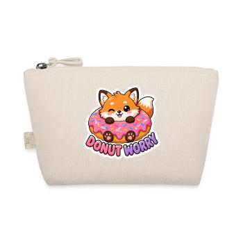 Cute Kawaii Fox Donut Worry Pun T-Shirt - Organic Pouch - nature - Front