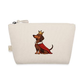 Proud Dachshund with Crown – Royal Dog - Organic Pouch - nature - Front