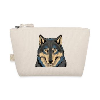 Azure Moon Wolf Portrait - Organic Pouch - nature - Front