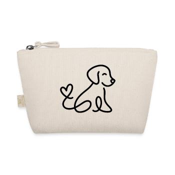 Cute dog with heart on tail - Organic Pouch - nature - Front