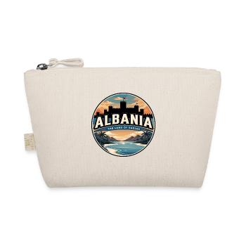 Retro Albanien Ksamil-Inseln-Abzeichen - Bio-Täschchen - Natur - Vorne