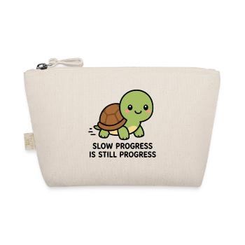Slow Progress Is Still Progress Cute Kawaii Turtle - Organic Pouch - nature - Front