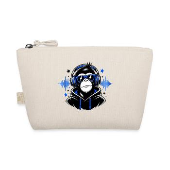 DJ-Affe mit Hoodie - Bio-Täschchen - Natur - Vorne