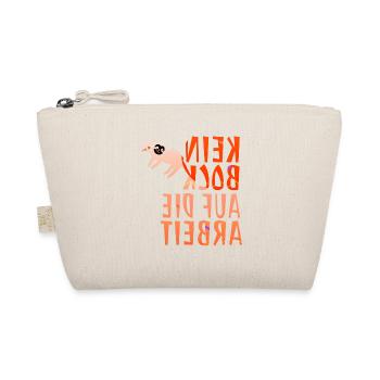 Écriture miroir drôle « Kein Bock auf die Arbeit » - Trousse biologique - nature - Devant