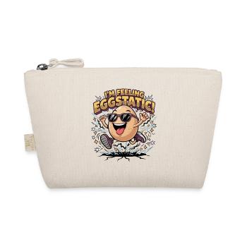 I’m Feeling Eggstatic – Energetic Egg Cartoon Pun - Organic Pouch - nature - Front