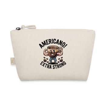 Strong Americano – Flexing Coffee Cup Cartoon - Organic Pouch - nature - Front