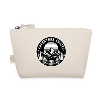 Adventure Awaits – Art de voyage vintage avec emblème de montagne - Trousse biologique - nature - Devant