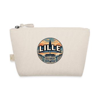 Retro Lille Grand Place Reiseabzeichen - Bio-Täschchen - Natur - Vorne