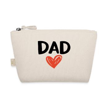 Handgezeichnetes Herz – Ich liebe dich, Papa - Bio-Täschchen - Natur - Vorne