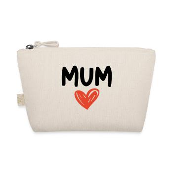 Hand‑Drawn Heart – Love You Mum - Organic Pouch - nature - Front