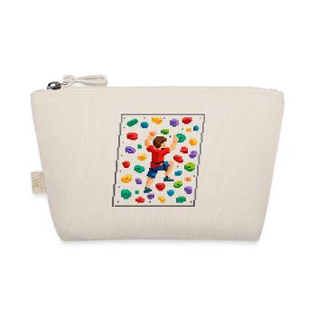 Retro Pixel Art Bouldering 8-Bit Climbing Wall - Organic Pouch - nature - Front