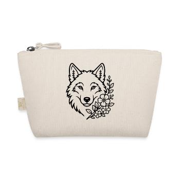 Wolf with Flowers Elegant Nature Art - Organic Pouch - nature - Front