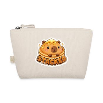 Süße Kawaii Capybara gestapelte Pfannkuchen - Bio-Täschchen - Natur - Vorne